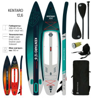 Сапборд Kentaro 12,6 (красно-черный) 380x87x15cm Сапборд Kentaro 12,6 (красно-черный) 380x87x15cm